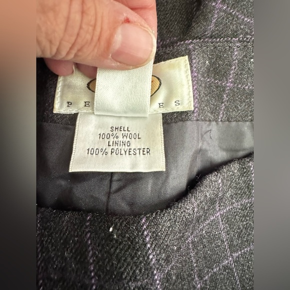 Vintage Talbots 100% Wool Charcoal Gray Check Lined Straight Leg Pants Size 10P - Picture 5 of 5